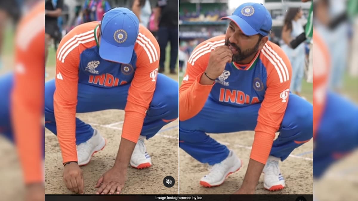 Rohit Sharma Eats Sand From Barbados Pitch After India’s T20 World Cup Triumph, Video Goes Viral