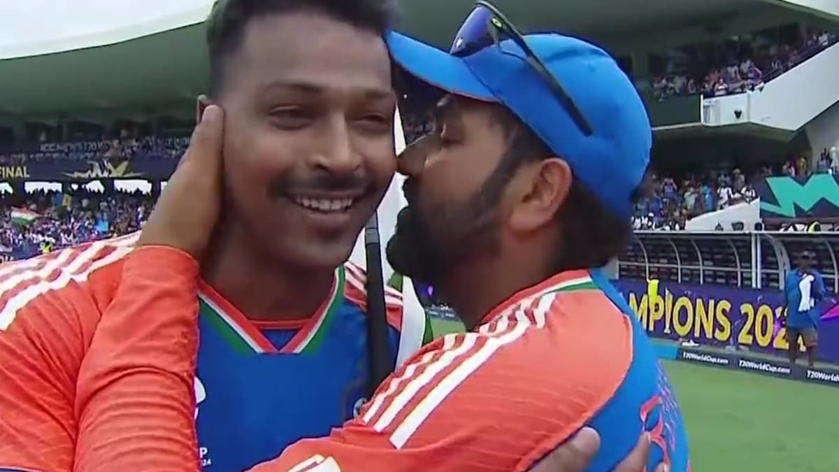 Watch: Rohit Sharma Kisses Hardik Pandya After India’s Historic T20 World Cup 2024 Win. Video Viral