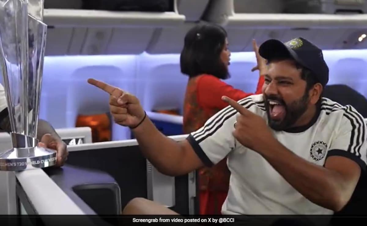 Watch: How Indian Team Celebrated T20 WC Win In Flight, Don’t Miss Rohit Sharma